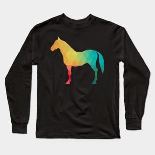 Rainbow horse silhouette Long Sleeve T-Shirt